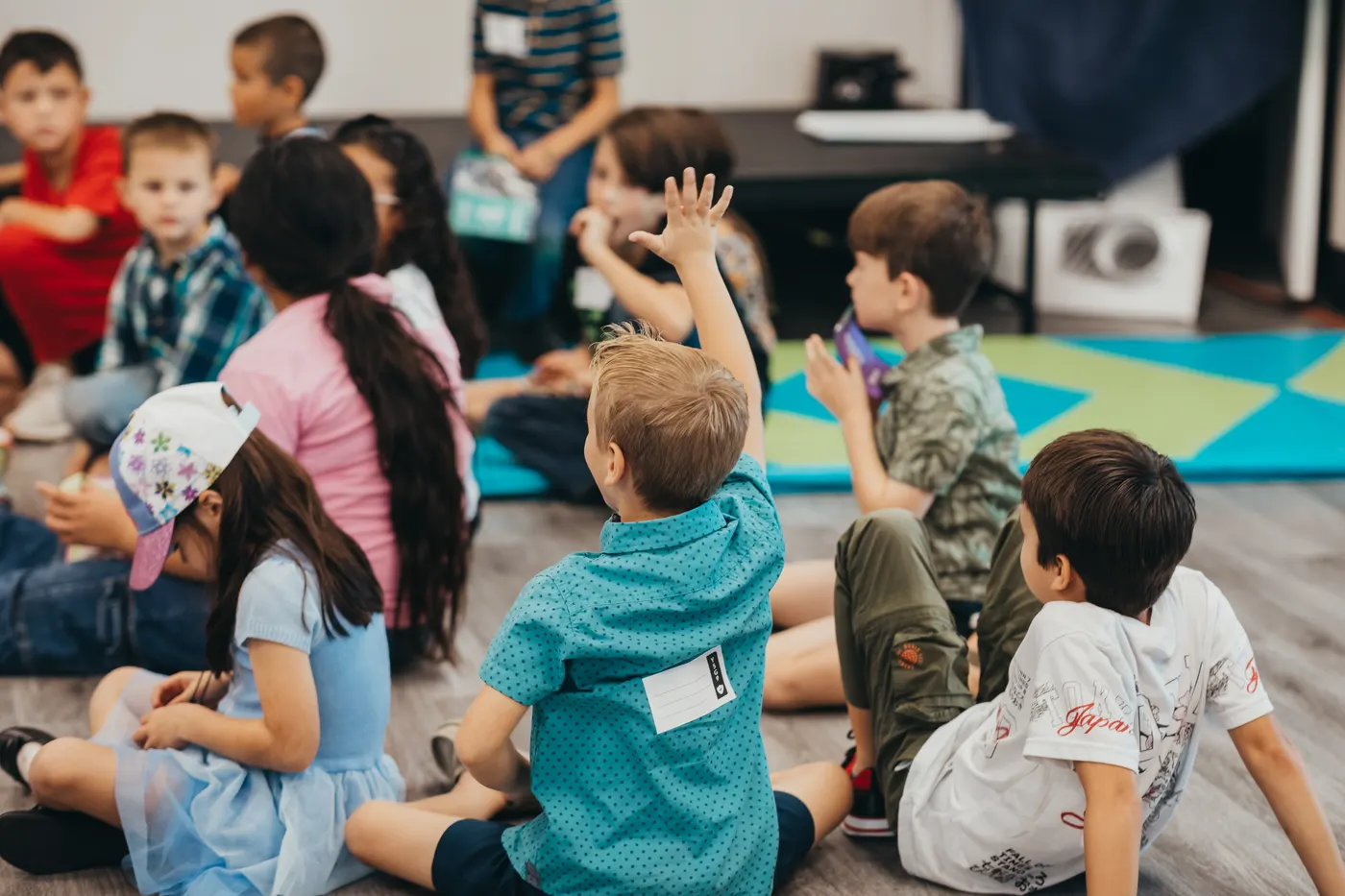 A Vintage Kids leader with children in Belton