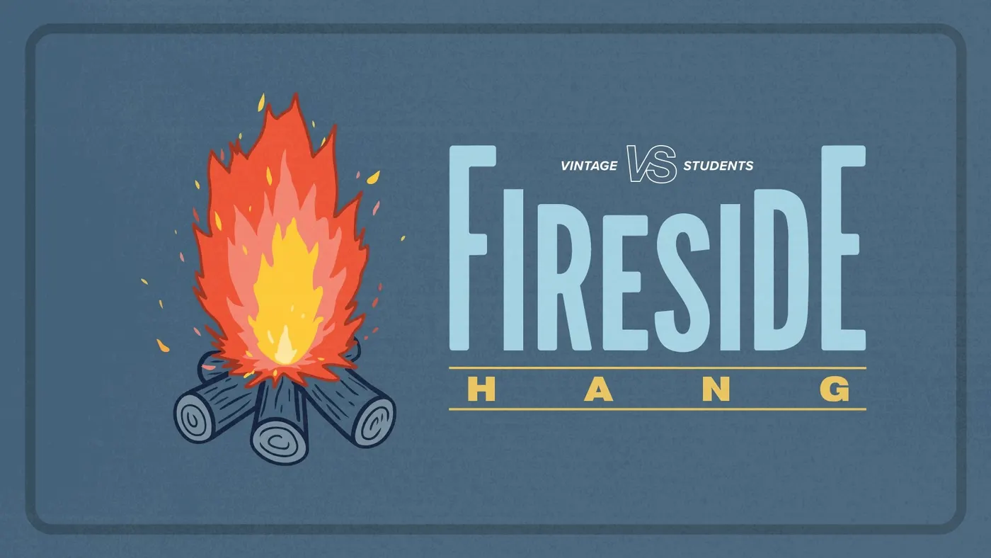 Vintage Students High School Fireside Hang event graphic