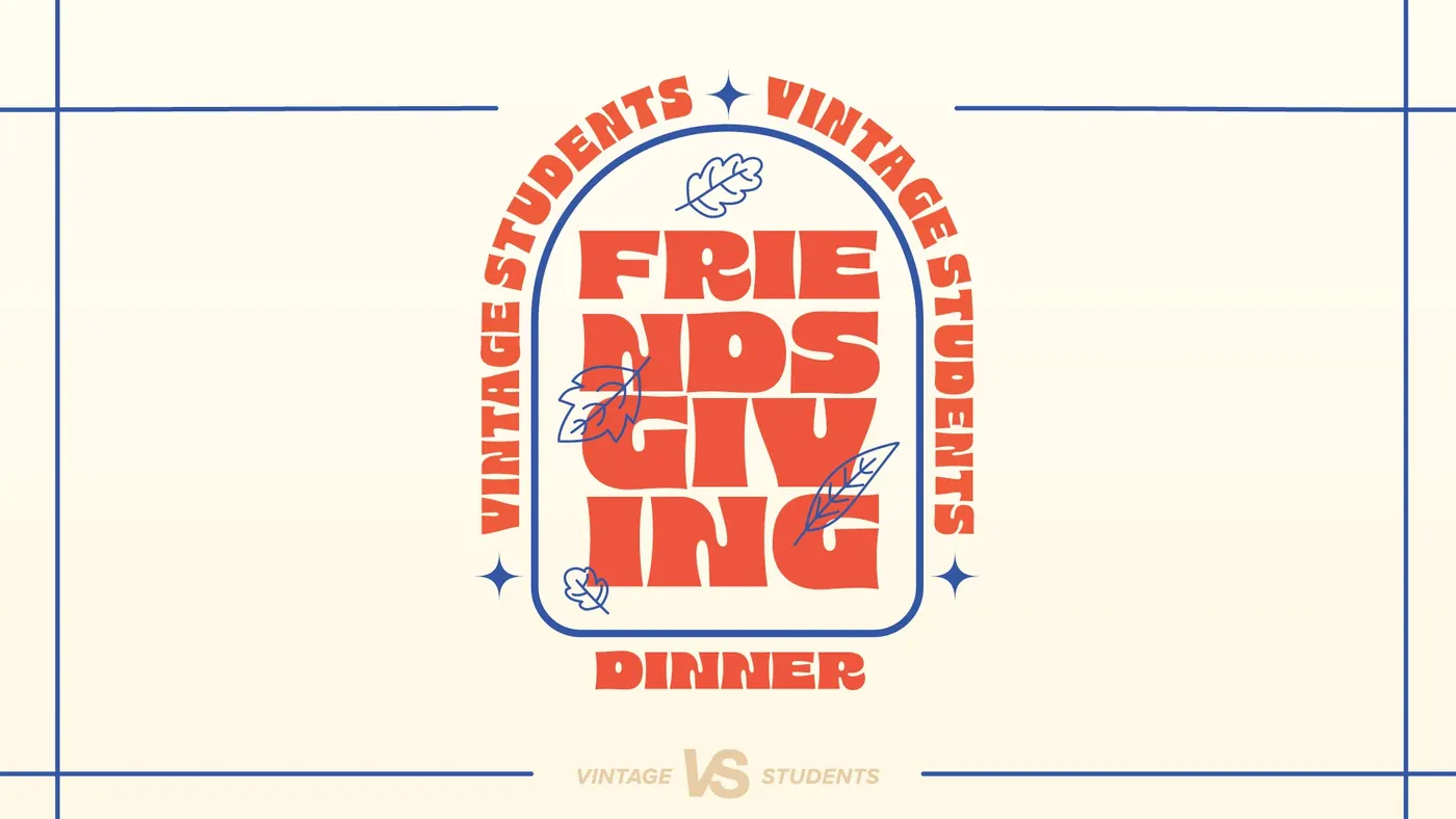 Vintage Students Friendsgiving Dinner event graphic
